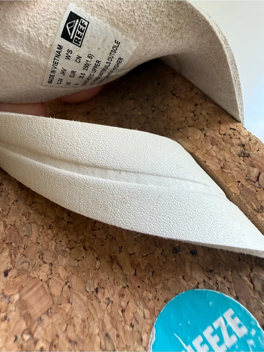 Reef vista higher Lennox size 8 Two-Tone Platform Slide Sandal in Cream and Tan